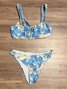 Floral Print Puffy Bikini